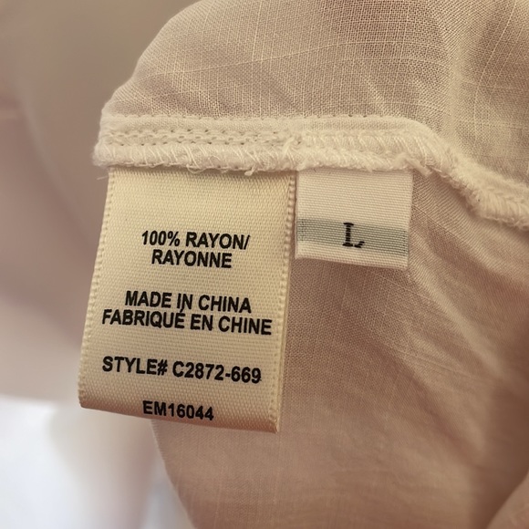 Cloth & Stone White V Neck Tank Top Large - Picture 4 of 4